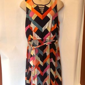 Lane Bryant Printed Strappy Neck Maxi Dress Sz 24